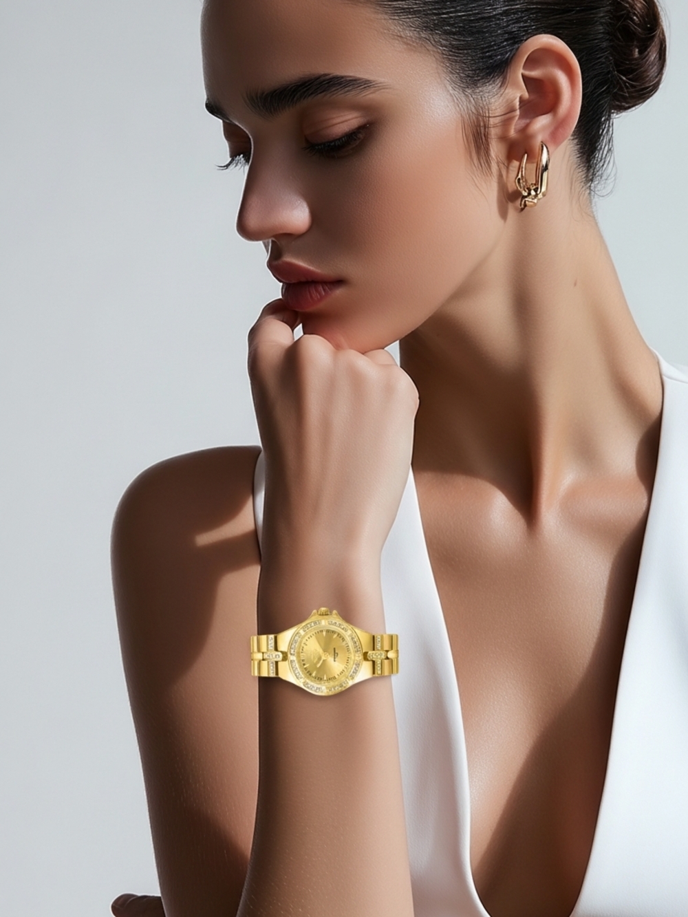 Invicta Gold Women's Bracelet Watch with Crystal Accents